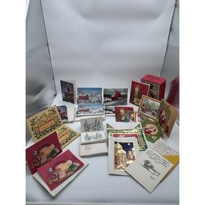CUSTOM LOT ASSORTED 30s-70s (unused) VINTAGE CHRISTMAS GREETING CARDS W/ENVELOPE